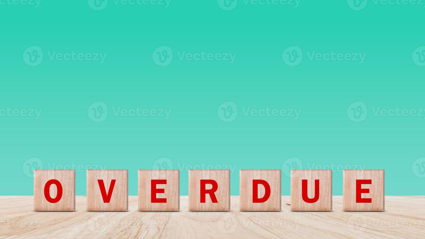 Overdue, Wooden on the office desk, informative and communication background, Word OVERDUE made with wood building blocks, OVERDUE word on block concept. photo