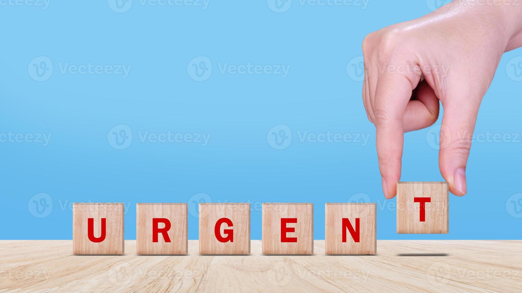 URGENT, Wooden blocks with URGENT text and Business concept, informative and communication background, Urgent Notice Important Quick Serious Speed Concept. photo
