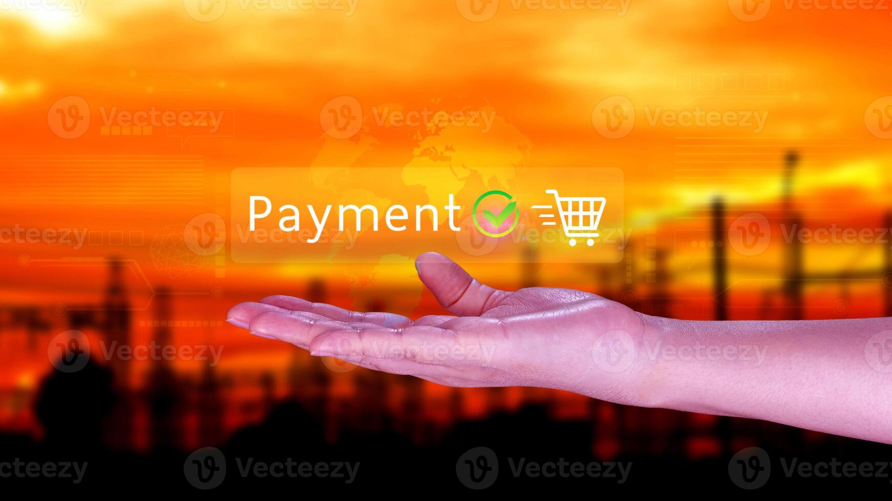 Digital online payment concept, Business with online payment and shopping online payment, banking, Online Money Transfer Confirmed, Concept online banking, payment transfer. photo