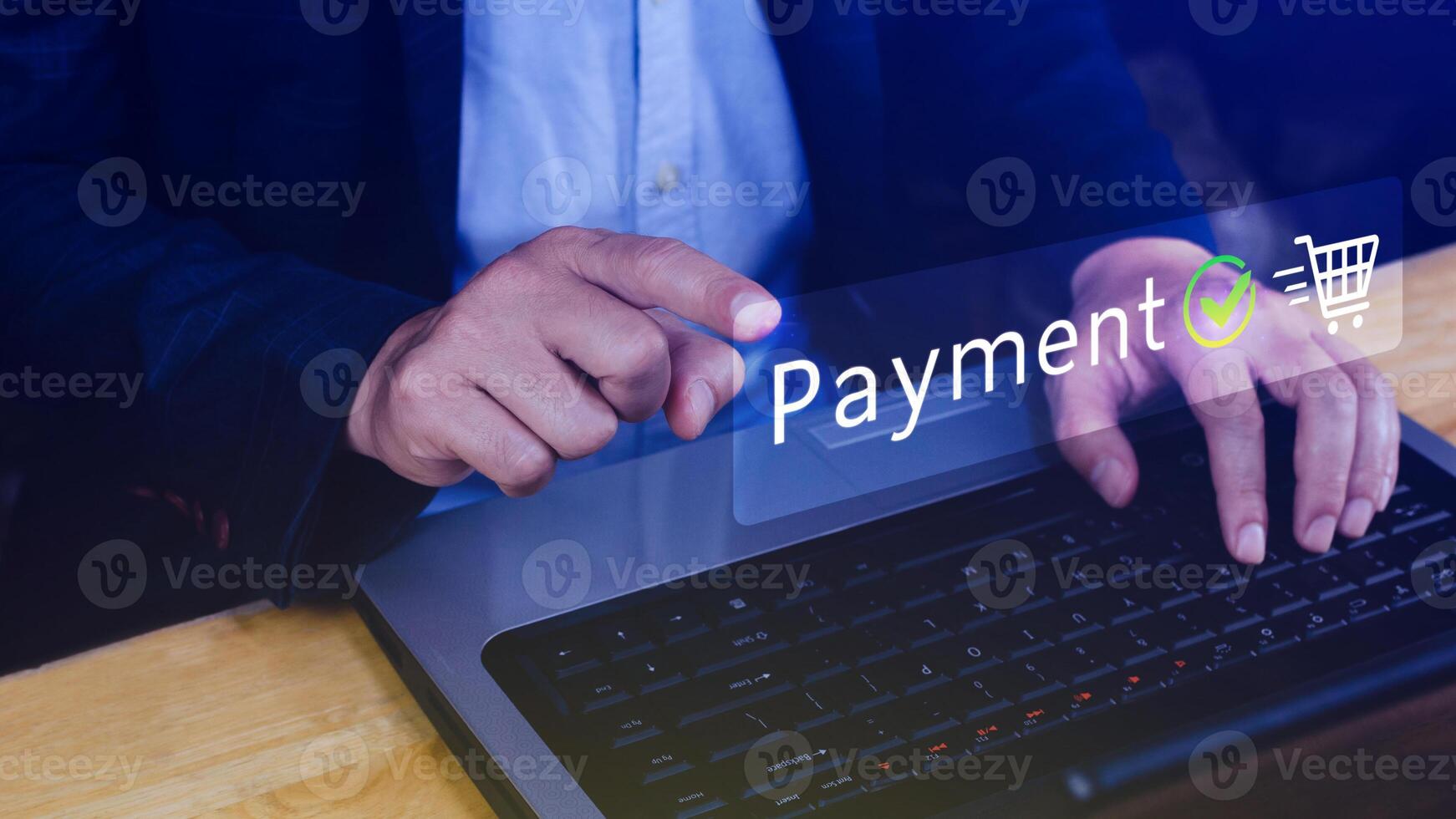 Digital online payment concept, Business with online payment and shopping online payment, banking, Online Money Transfer Confirmed, Concept online banking, payment transfer. photo