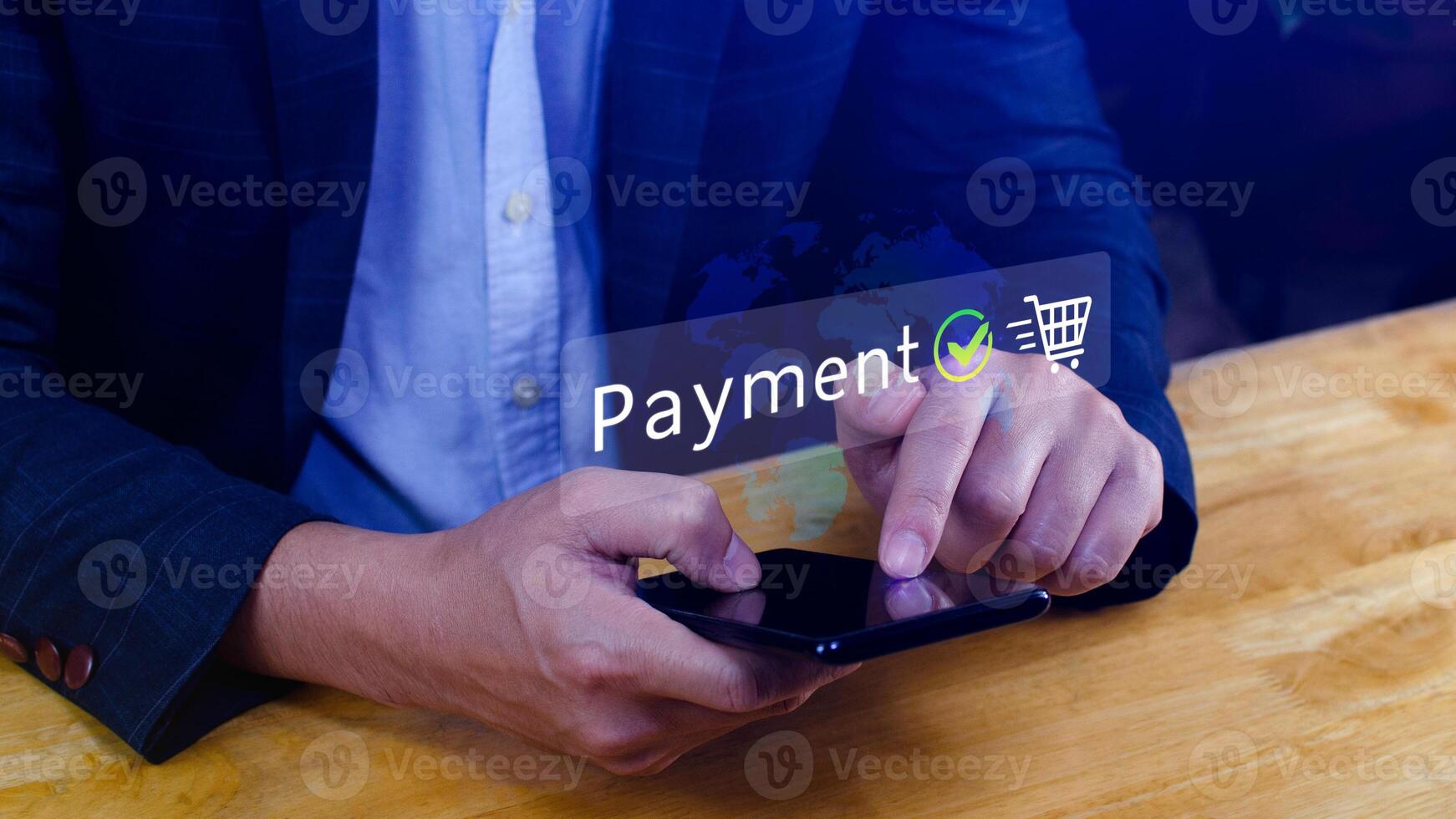Digital online payment concept, Business with online payment and shopping online payment, banking, Online Money Transfer Confirmed, Concept online banking, payment transfer. photo