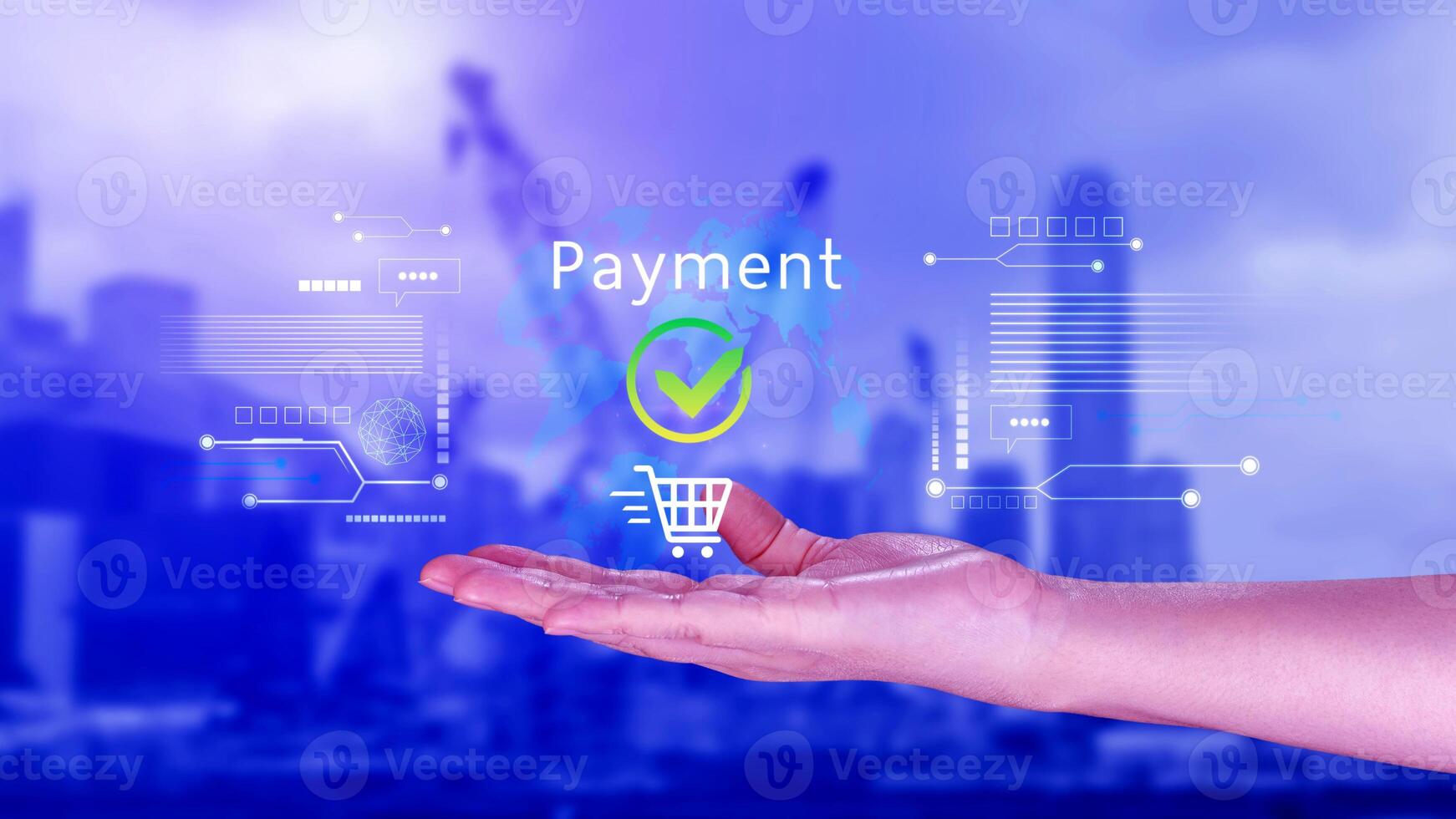 Digital online payment concept, Business with online payment and shopping online payment, banking, Online Money Transfer Confirmed, Concept online banking, payment transfer. photo