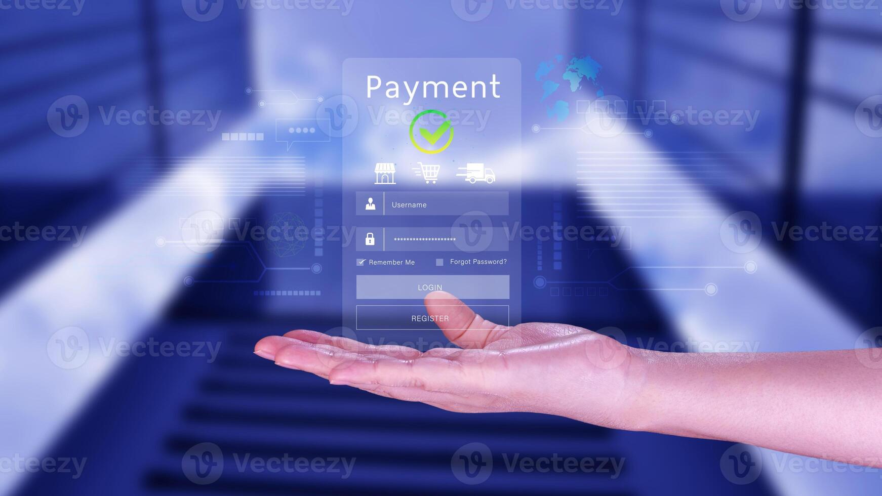 Digital online payment concept, Business with online payment and shopping online payment, banking, Online Money Transfer Confirmed, Concept online banking, payment transfer. photo