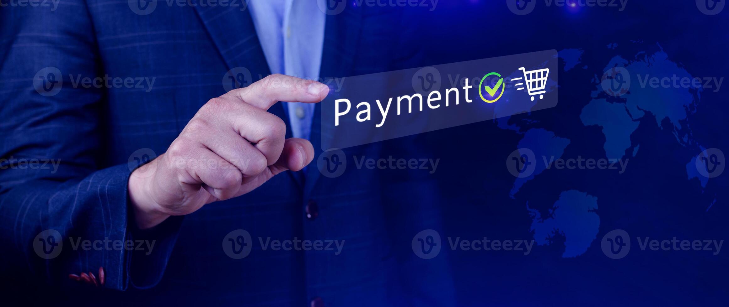Digital online payment concept, Business with online payment and shopping online payment, banking, Online Money Transfer Confirmed, Concept online banking, payment transfer. photo