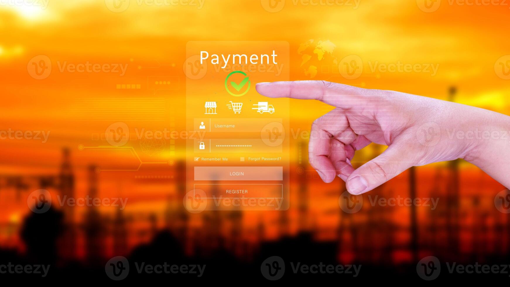Digital online payment concept, Business with online payment and shopping online payment, banking, Online Money Transfer Confirmed, Concept online banking, payment transfer. photo