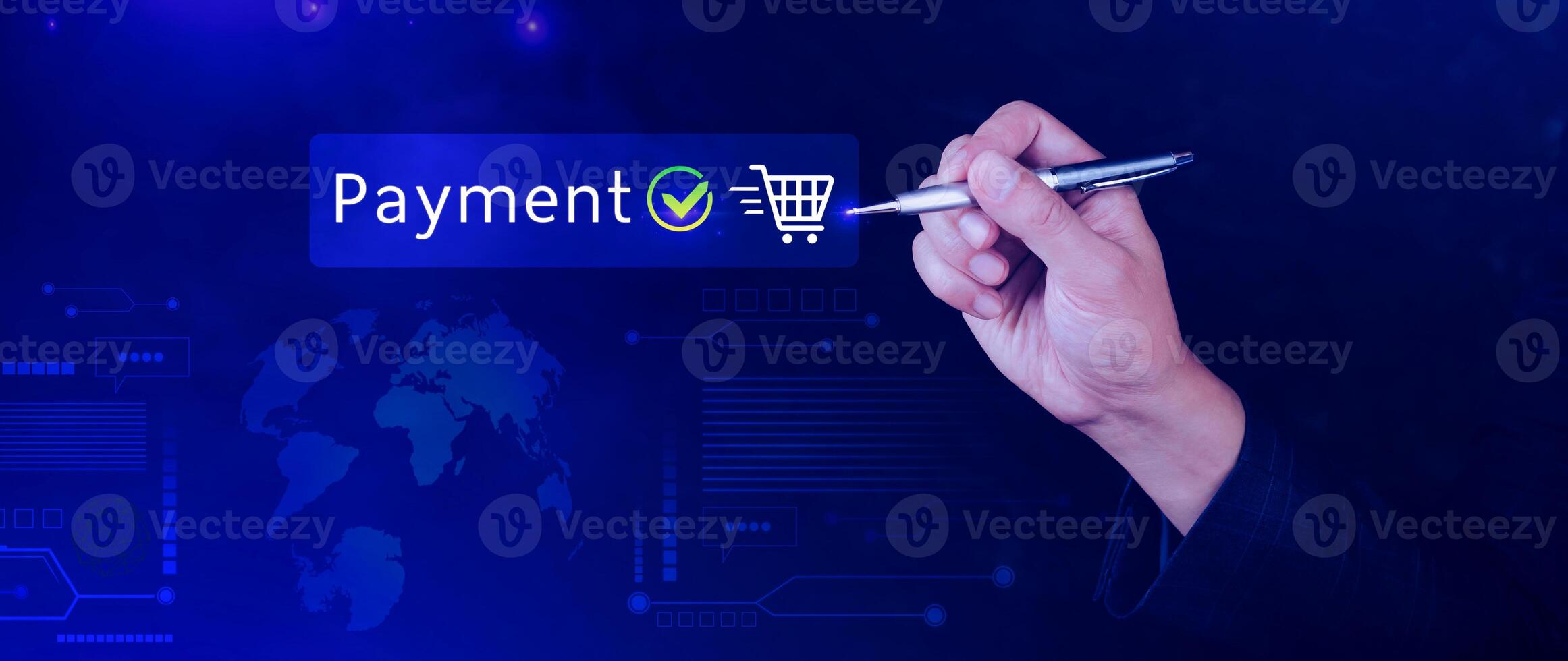Digital online payment concept, Business with online payment and shopping online payment, banking, Online Money Transfer Confirmed, Concept online banking, payment transfer. photo