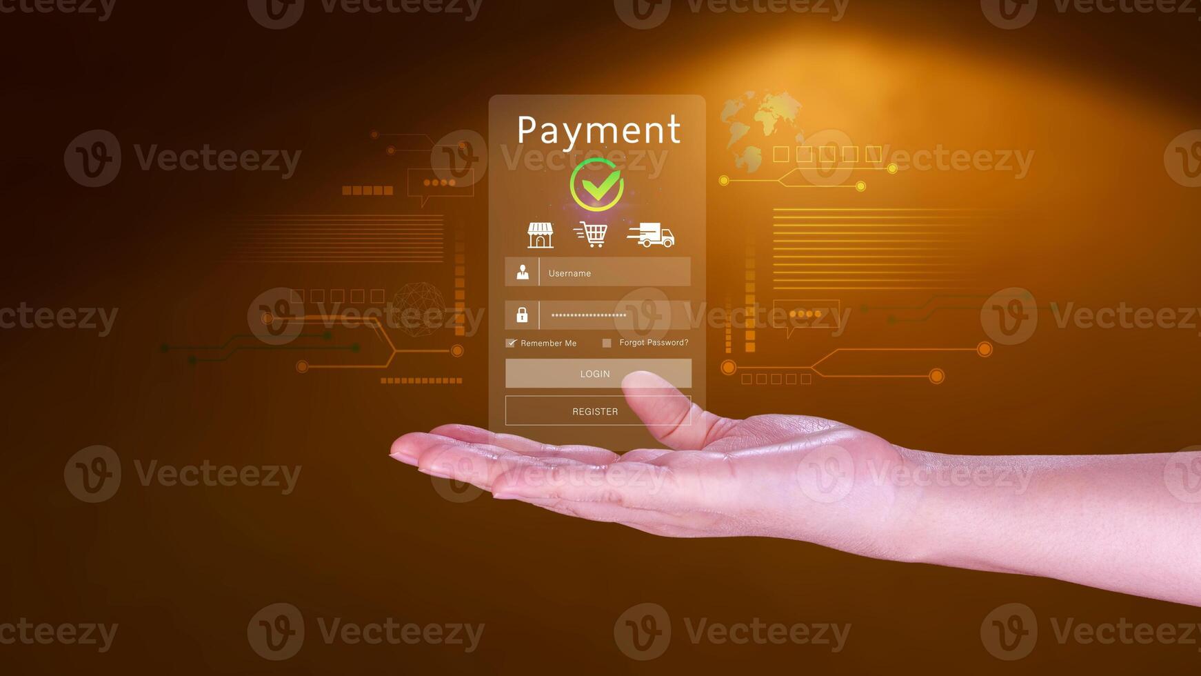 Digital online payment concept, Business with online payment and shopping online payment, banking, Online Money Transfer Confirmed, Concept online banking, payment transfer. photo