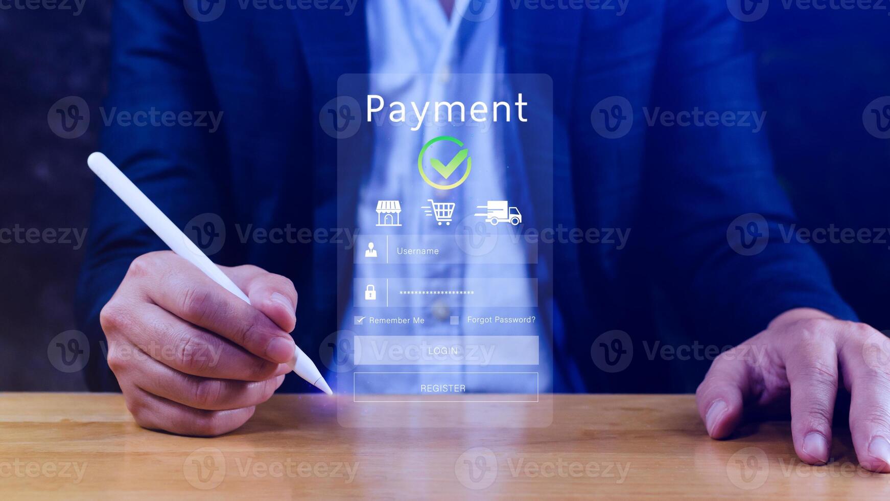Digital online payment concept, Business with online payment and shopping online payment, banking, Online Money Transfer Confirmed, Concept online banking, payment transfer. photo