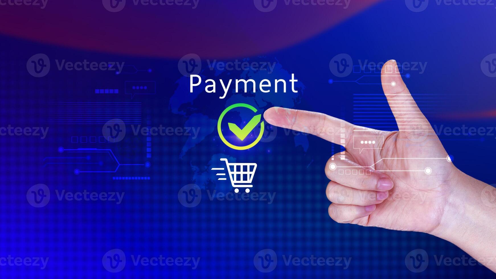 Digital online payment concept, Business with online payment and shopping online payment, banking, Online Money Transfer Confirmed, Concept online banking, payment transfer. photo