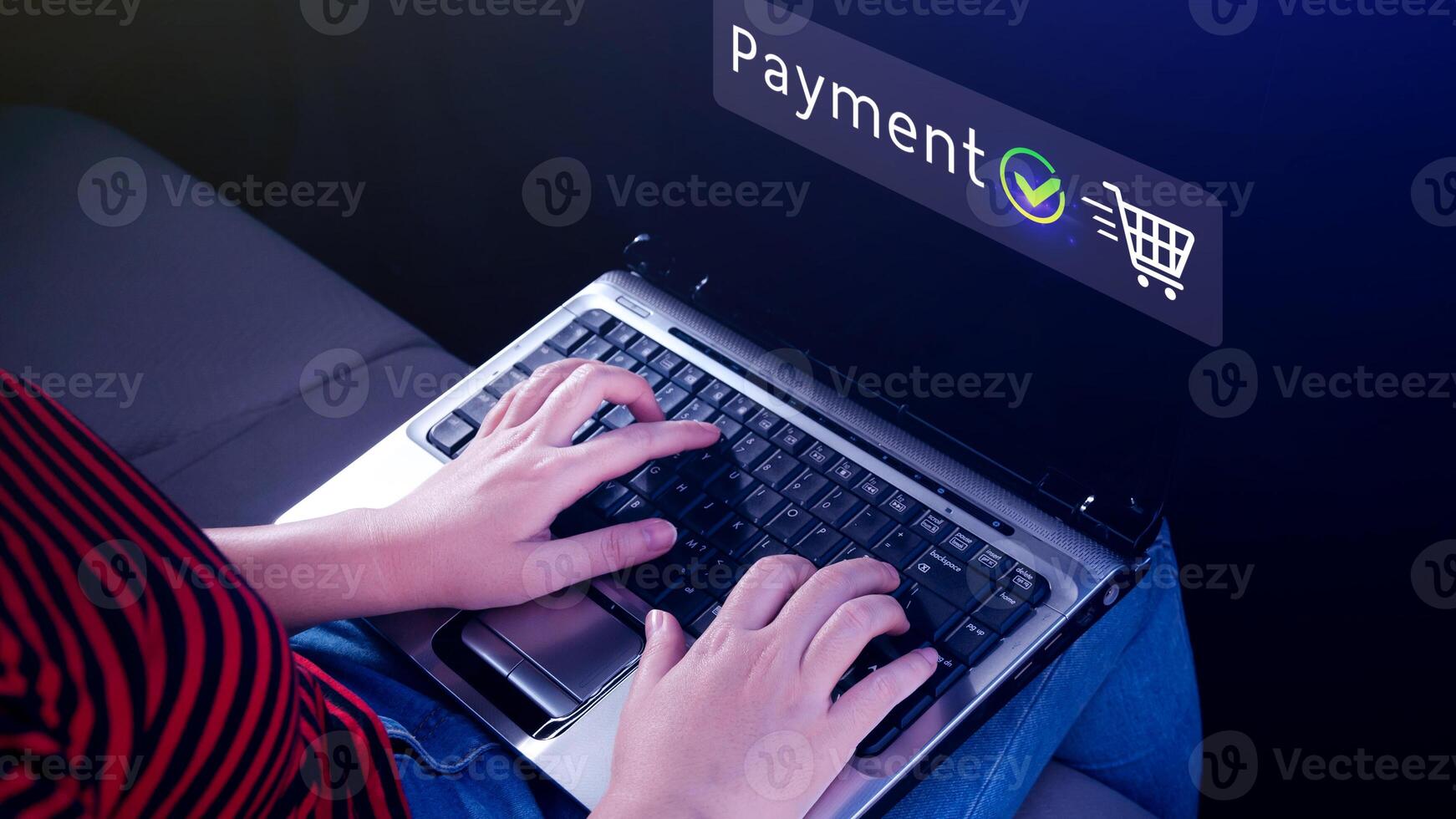 Digital online payment concept, Business with online payment and shopping online payment, banking, Online Money Transfer Confirmed, Concept online banking, payment transfer. photo