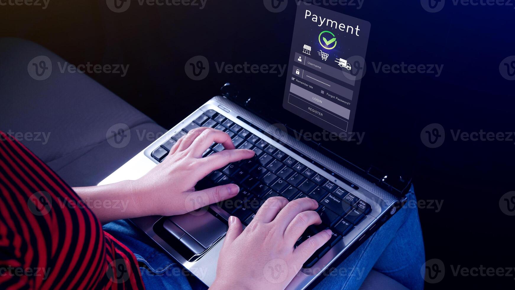 Digital online payment concept, Business with online payment and shopping online payment, banking, Online Money Transfer Confirmed, Concept online banking, payment transfer. photo