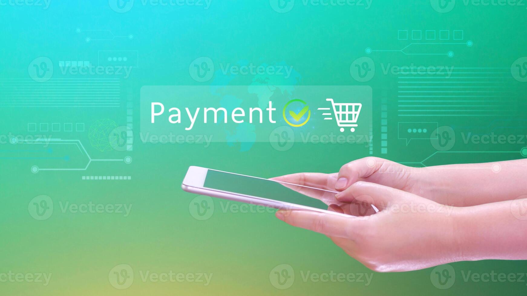 Digital online payment concept, Business with online payment and shopping online payment, banking, Online Money Transfer Confirmed, Concept online banking, payment transfer. photo