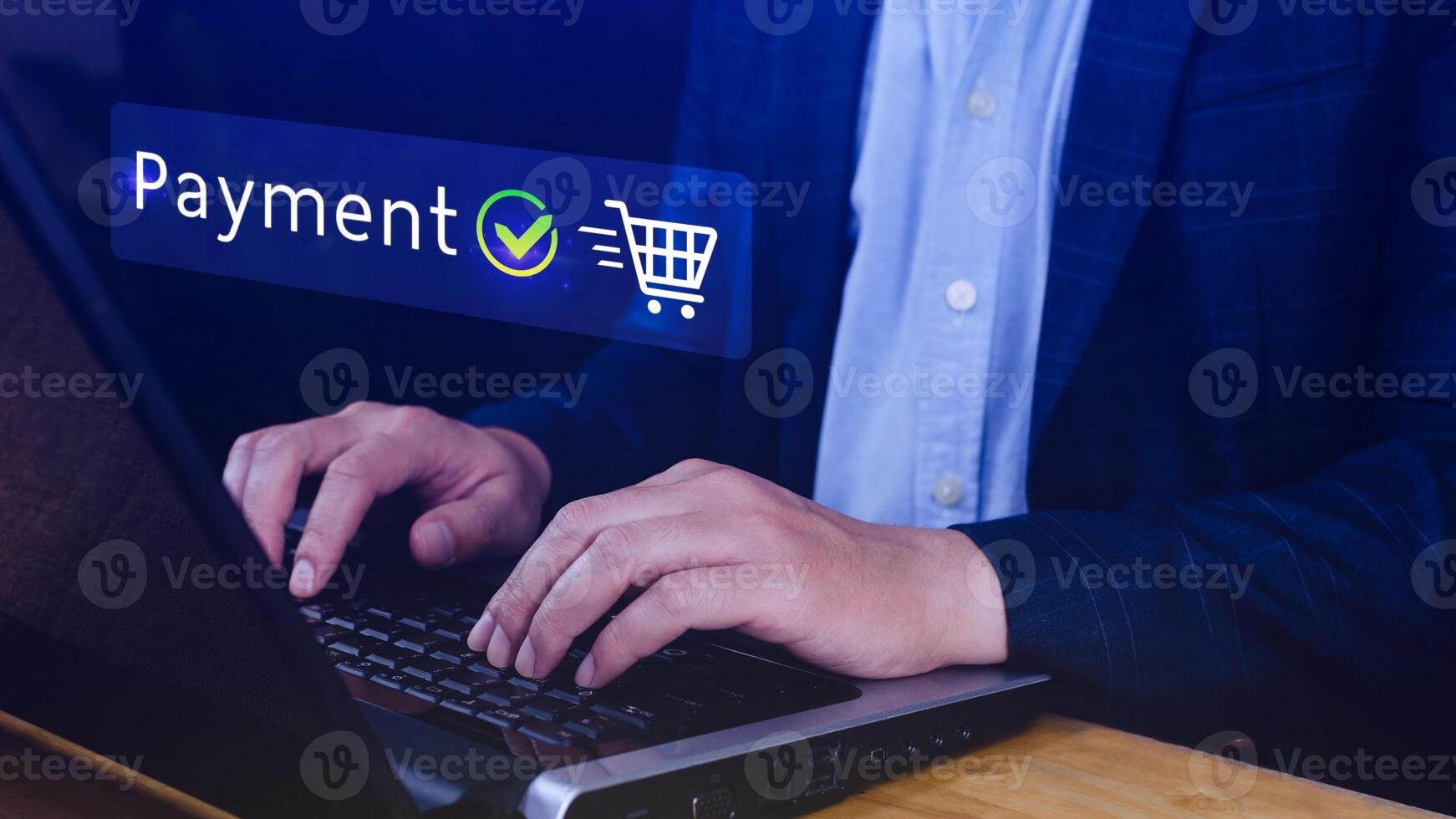 Digital online payment concept, Business with online payment and shopping online payment, banking, Online Money Transfer Confirmed, Concept online banking, payment transfer. photo
