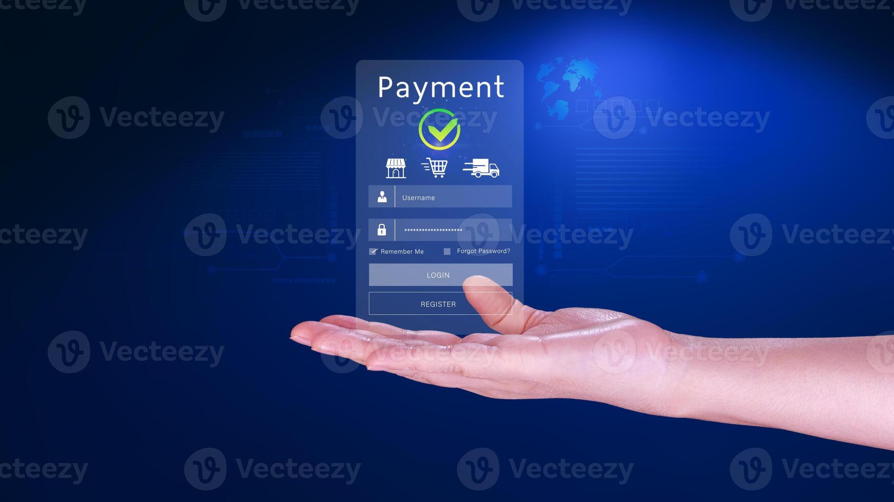 Digital online payment concept, Business with online payment and shopping online payment, banking, Online Money Transfer Confirmed, Concept online banking, payment transfer. photo