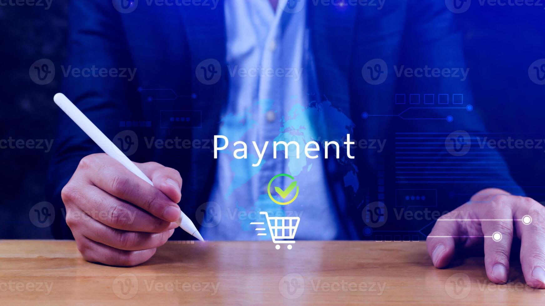 Digital online payment concept, Business with online payment and shopping online payment, banking, Online Money Transfer Confirmed, Concept online banking, payment transfer. photo