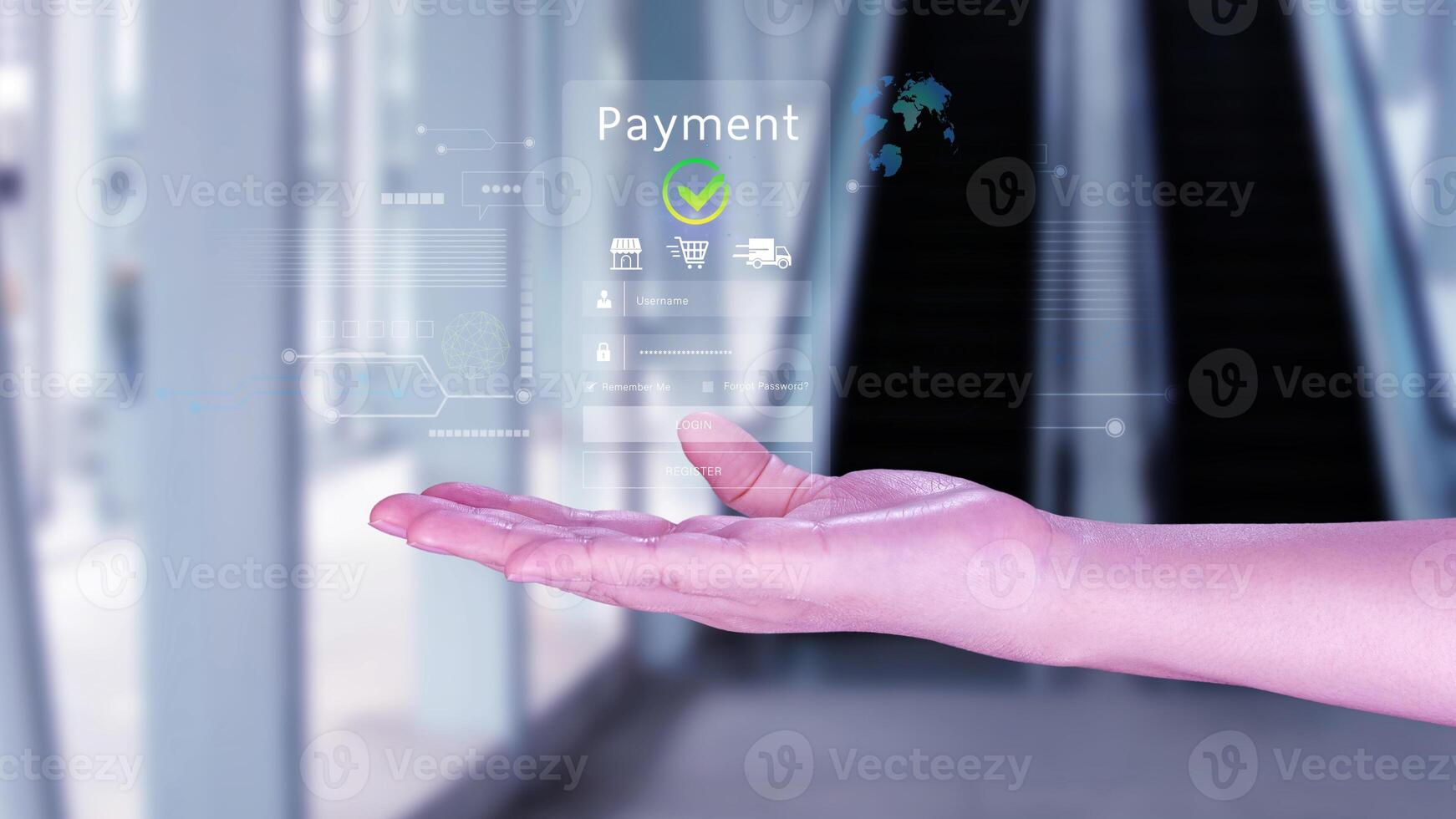 Digital online payment concept, Business with online payment and shopping online payment, banking, Online Money Transfer Confirmed, Concept online banking, payment transfer. photo
