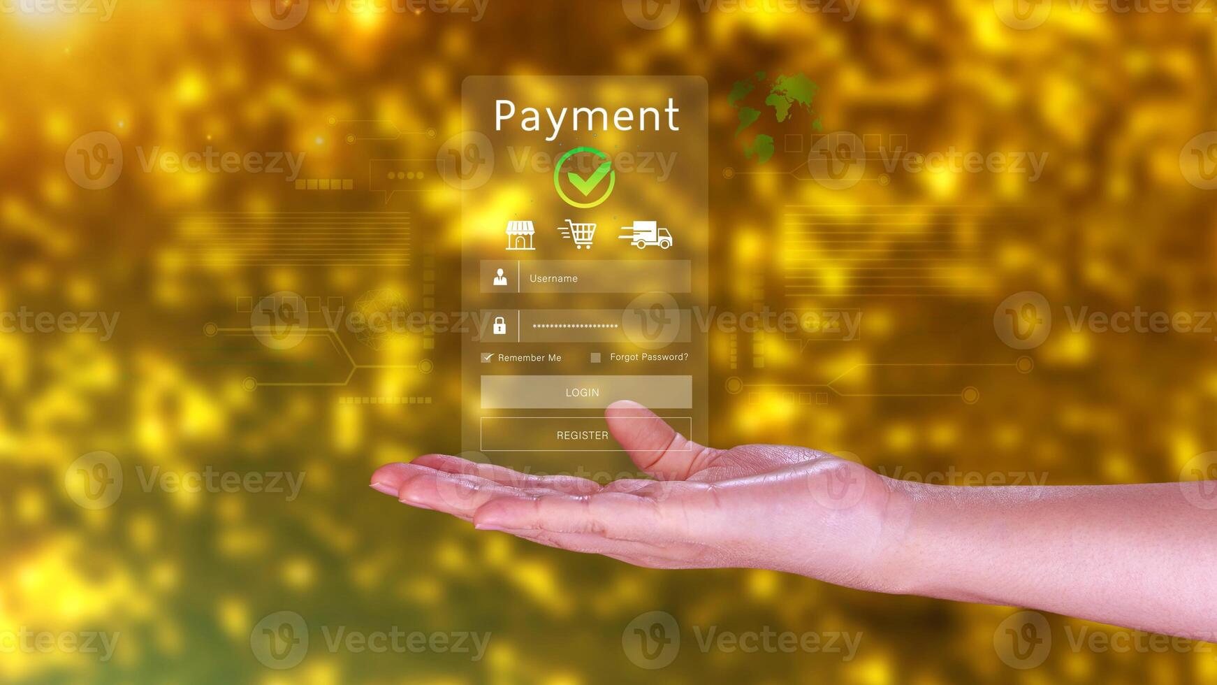 Digital online payment concept, Business with online payment and shopping online payment, banking, Online Money Transfer Confirmed, Concept online banking, payment transfer. photo
