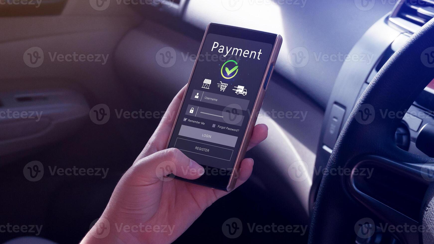Using smartphone to online payment, banking and online shopping, financial transaction, Digital online payment concept, payment transfer. photo