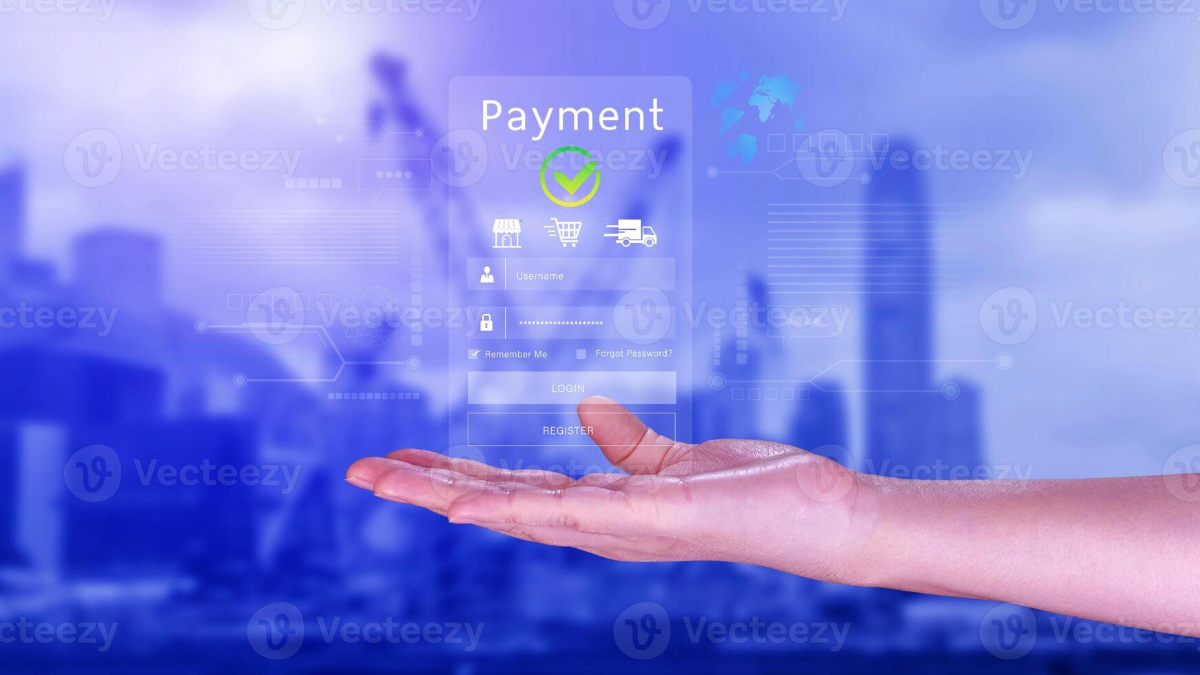 Digital online payment concept, Business with online payment and shopping online payment, banking, Online Money Transfer Confirmed, Concept online banking, payment transfer. photo