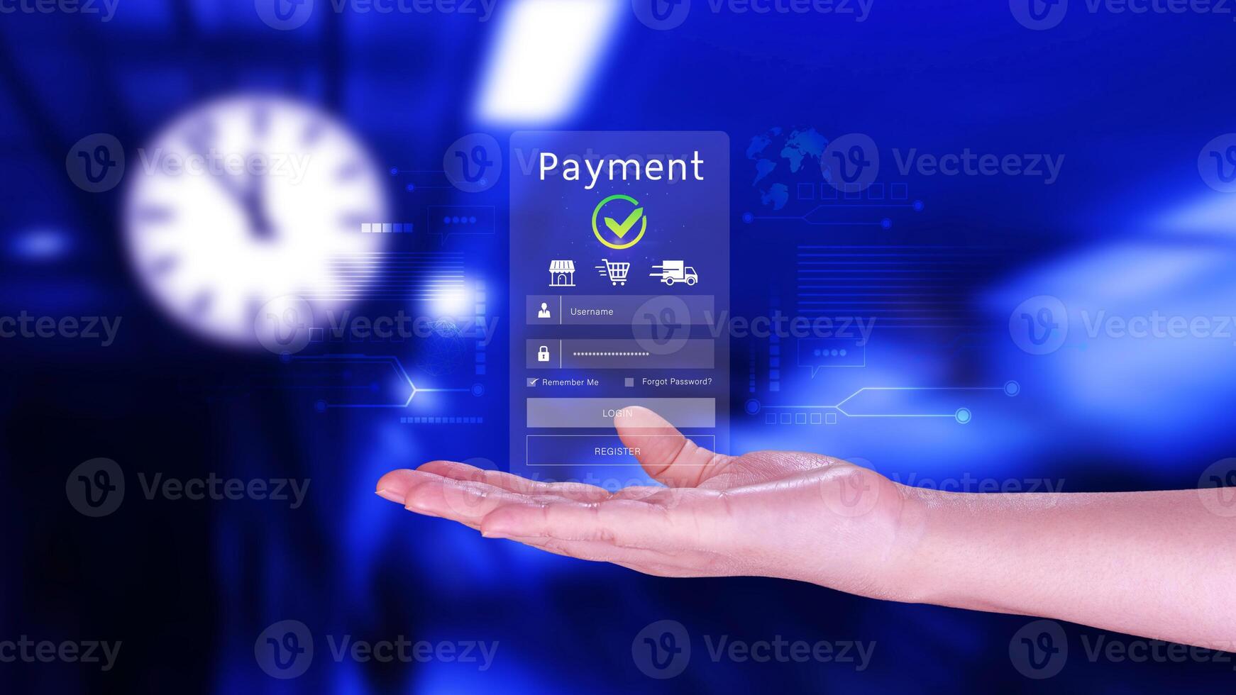 Digital online payment concept, Business with online payment and shopping online payment, banking, Online Money Transfer Confirmed, Concept online banking, payment transfer. photo