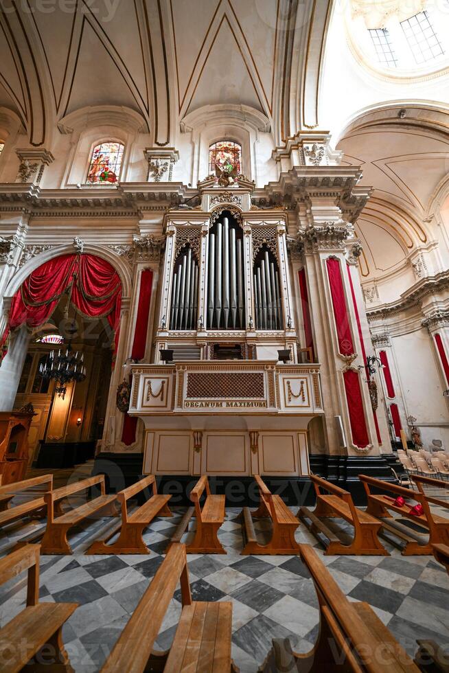 Baroque Duomo di San Giorgio or Cathedral of San Giorgio in Ragusa Ibla, Sicily, Italy photo