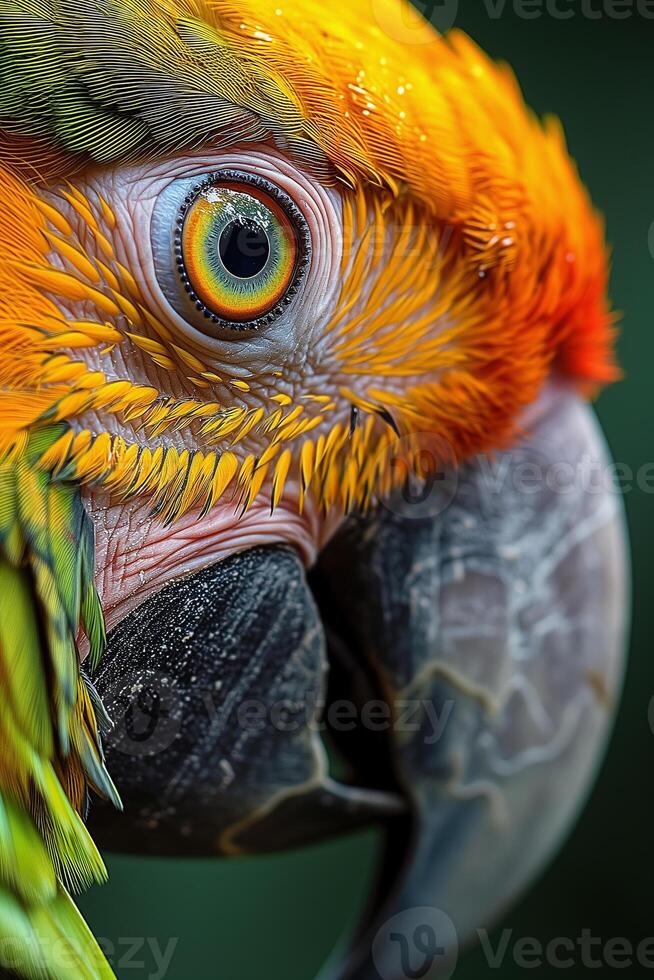 Macaw Eye Closeup Portrait Picture photo