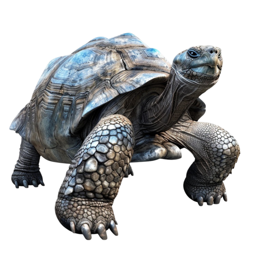 Large Turtle Standing Up on Transparent Background AI-Generative png