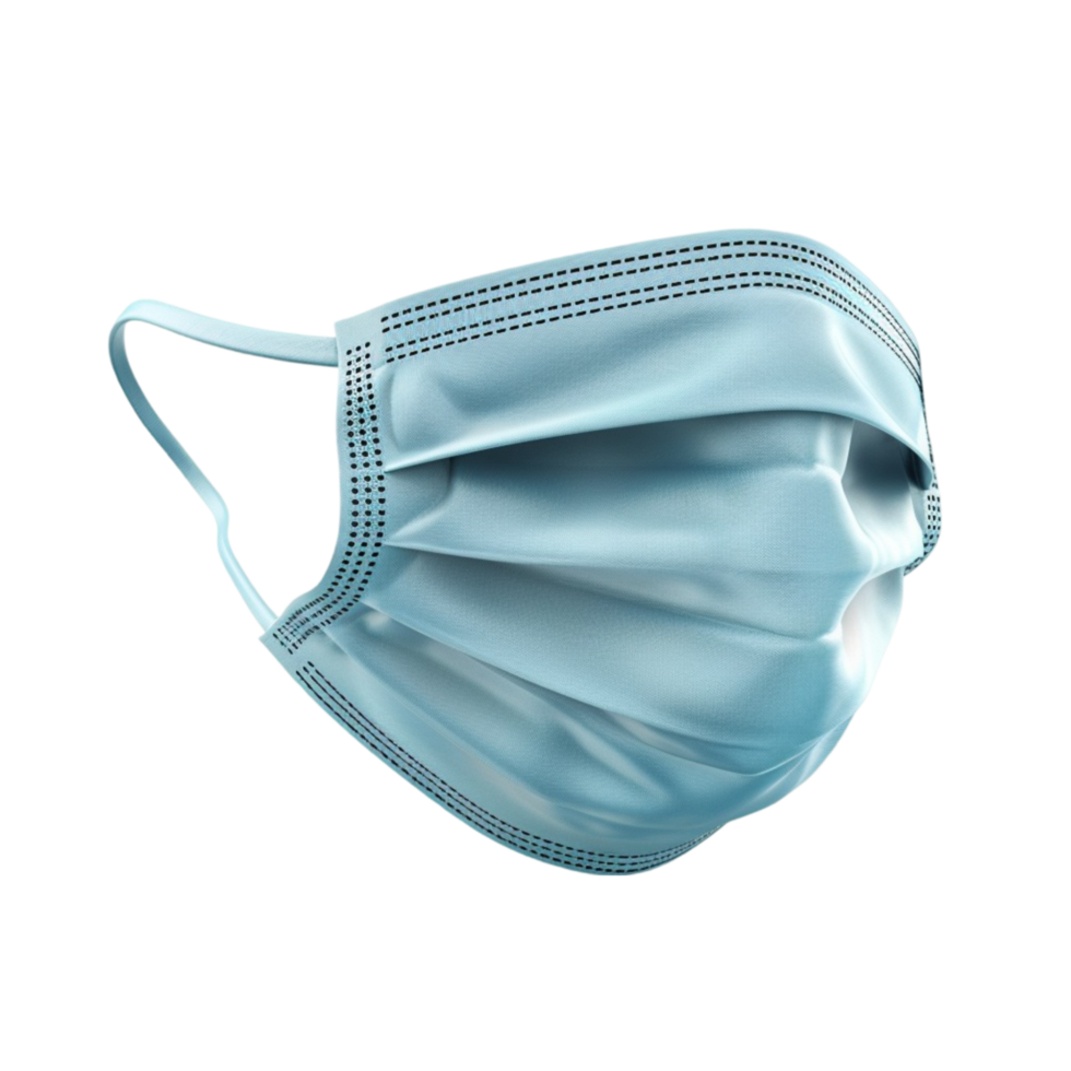 Surgical Mask on Transparent Background AI-Generative png