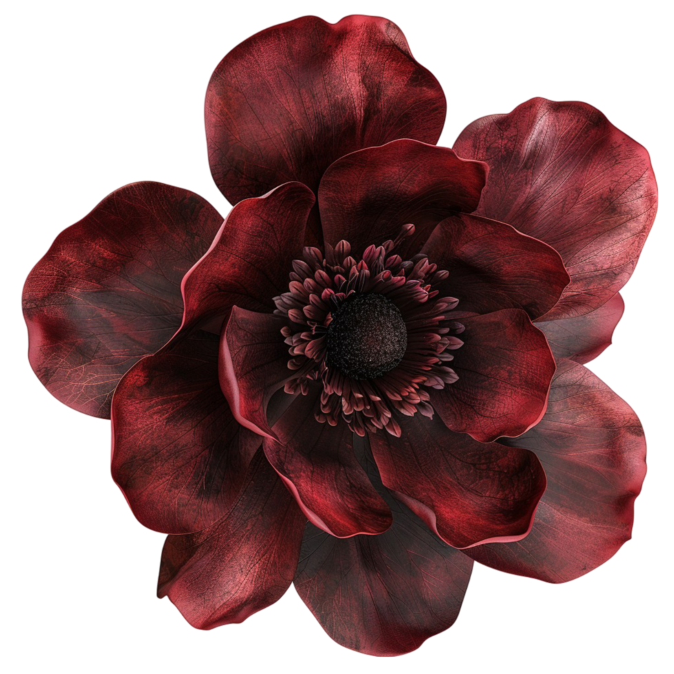 Red Flower on Transparent Background AI-Generative png