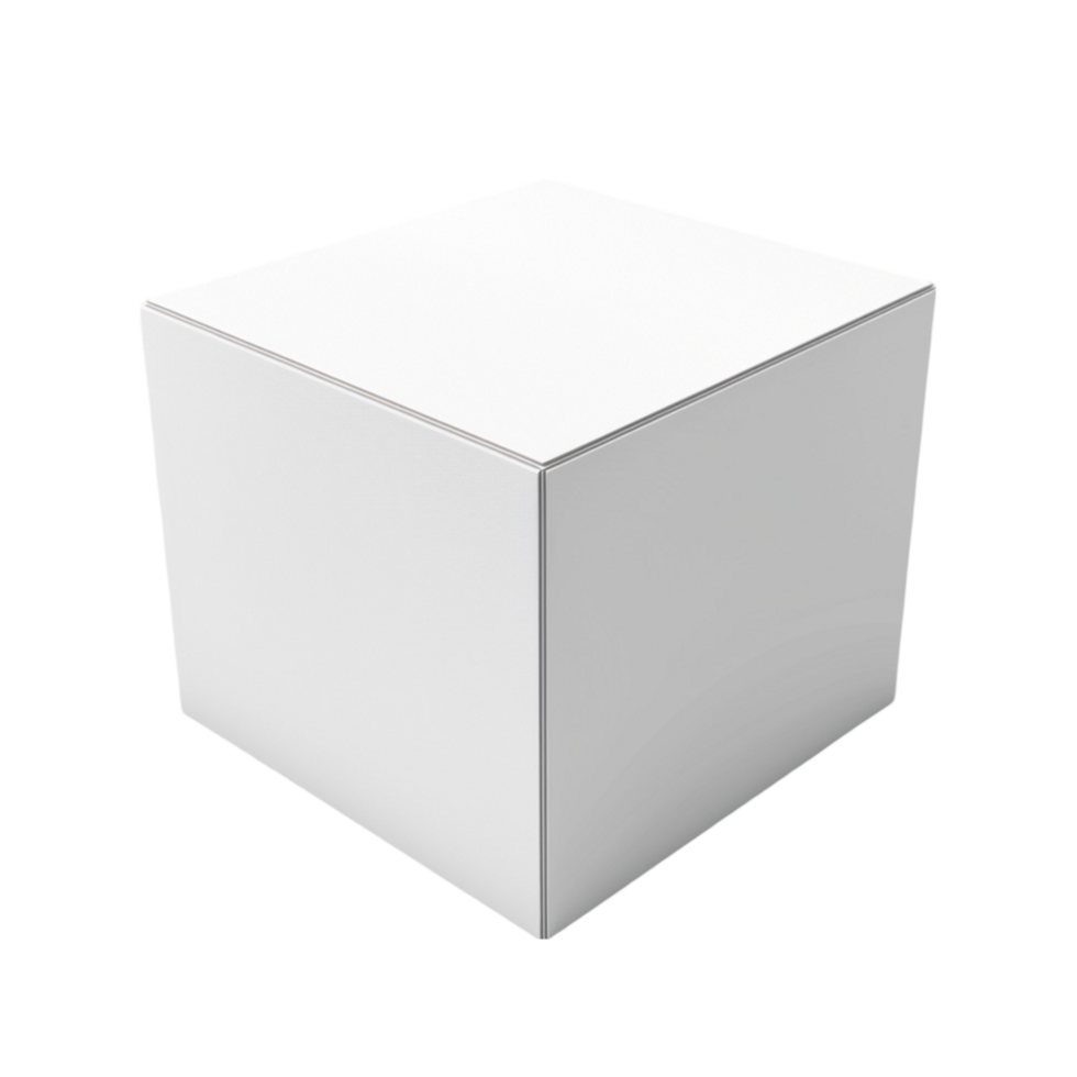 3 D White Box on Transparent Background AI-Generative png