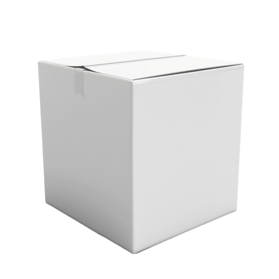 White Box on Transparent Background AI-Generative png