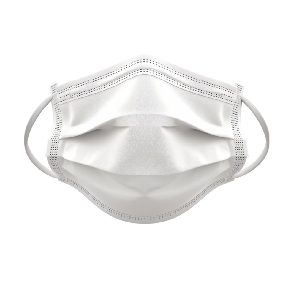 A White Face Mask on a Transparent Background AI-Generative png