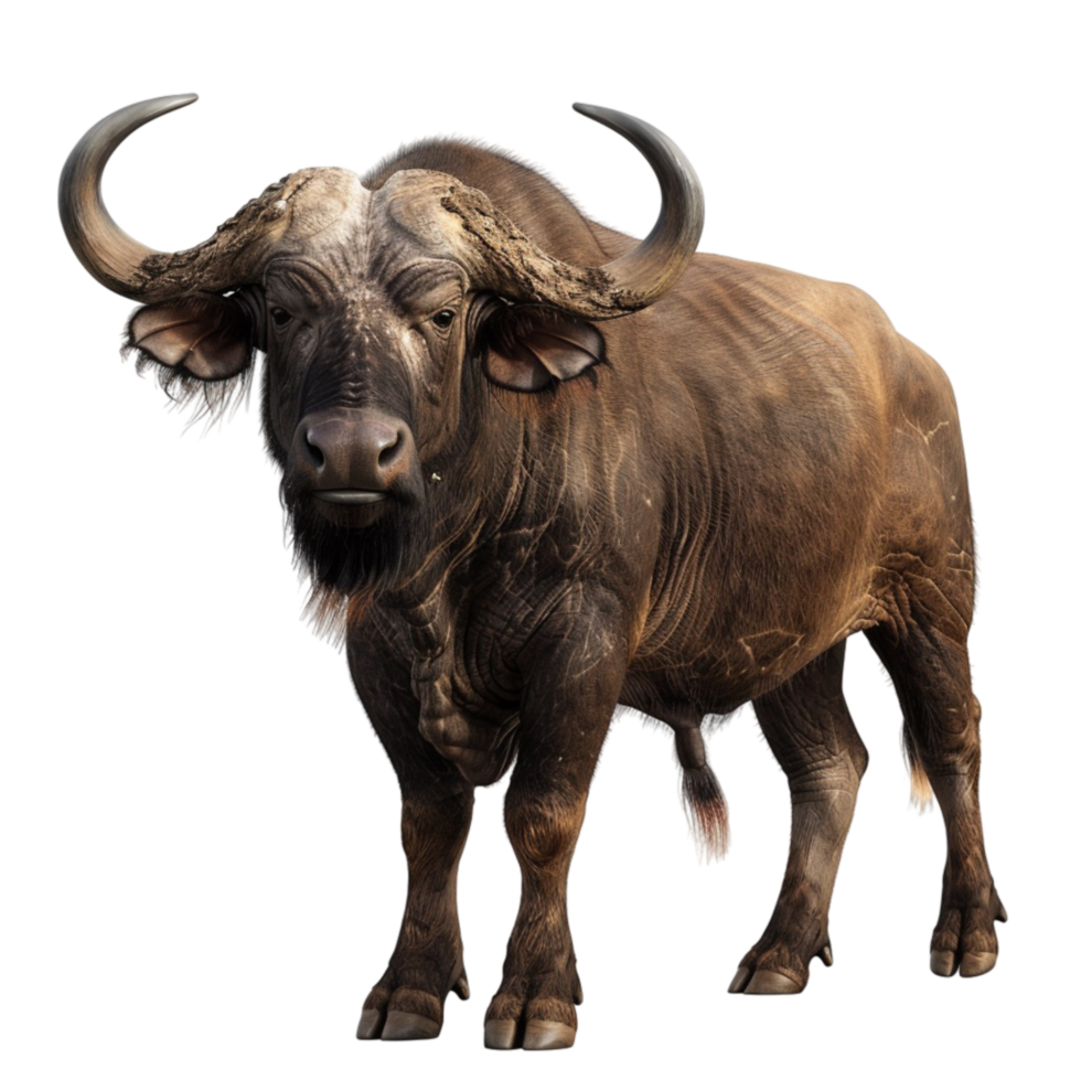 Buffalo Standing on Transparent Background AI-Generative png