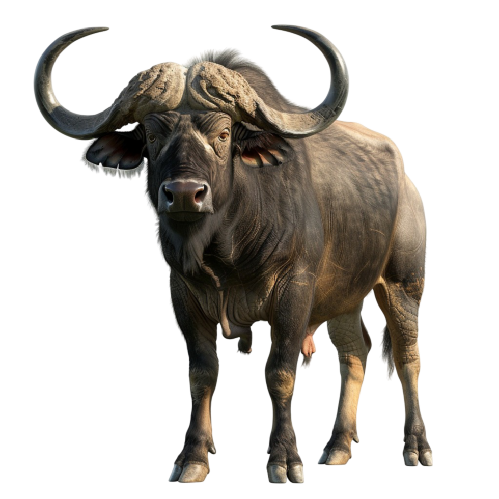 African Forest Buffalo on Transparent Background AI-Generative png