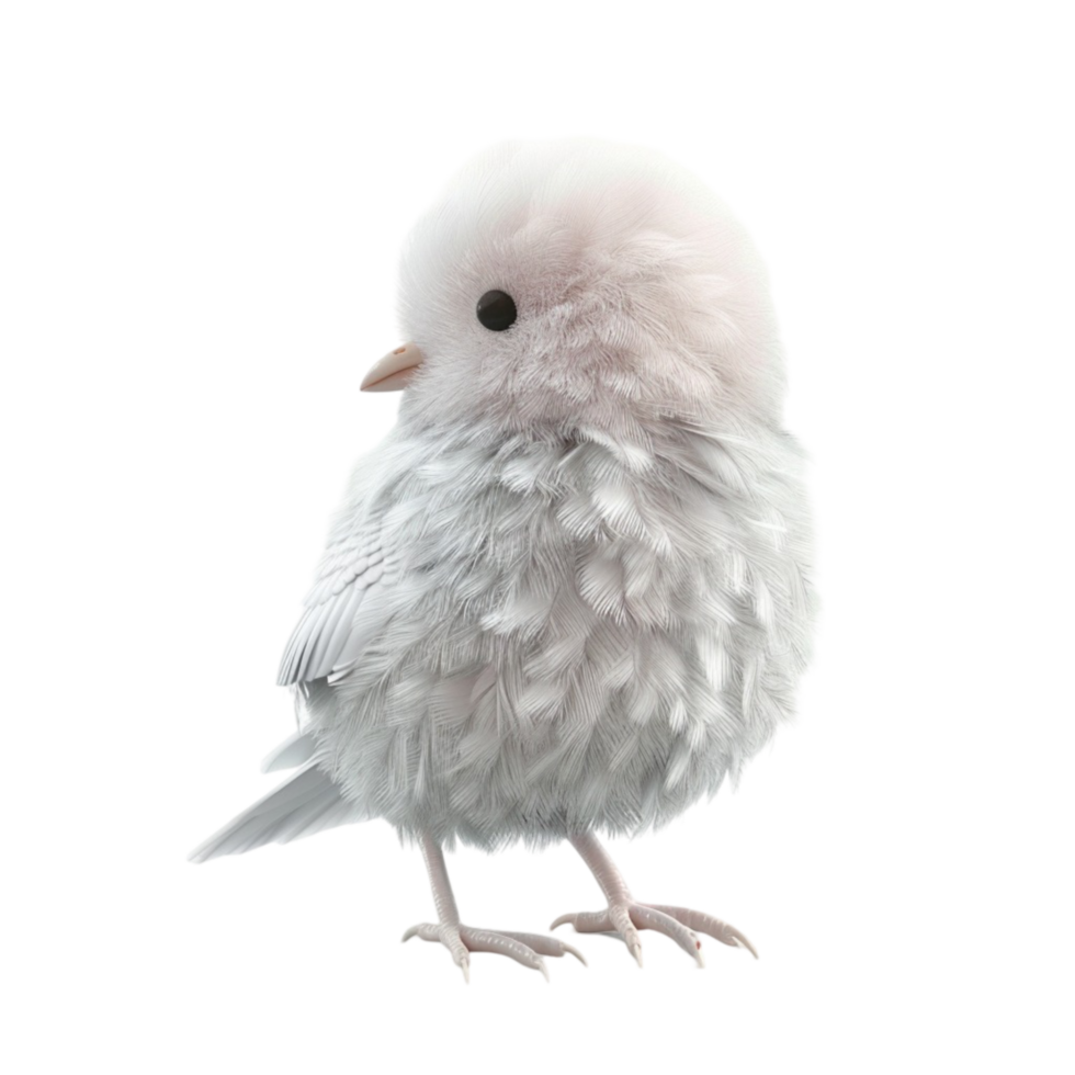 White Bird with Black Beak on Transparent Background AI-Generative png