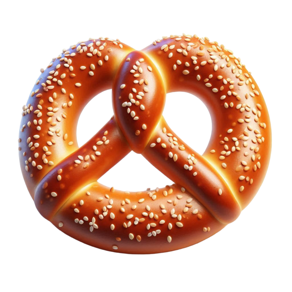 Single Pretzel With Sesame Seeds png