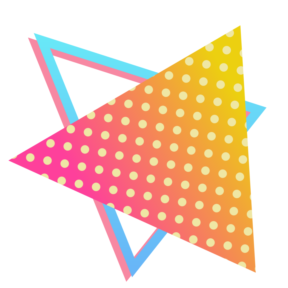 Abstract retro style 80s-90s geometric shapes png
