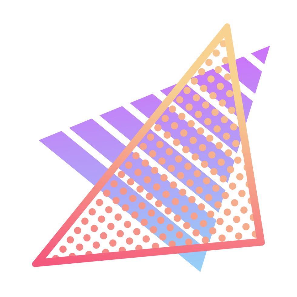 Abstract retro style 80s-90s geometric shapes png