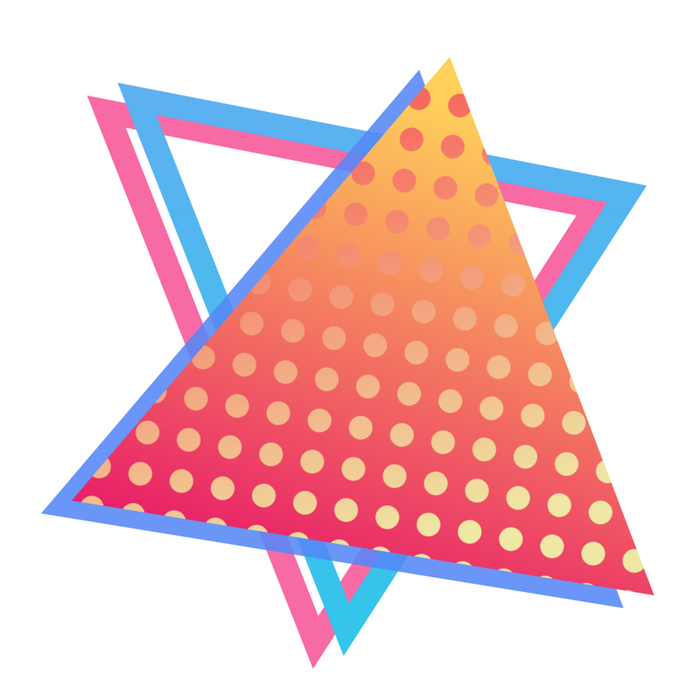 Abstract retro style 80s-90s geometric shapes png