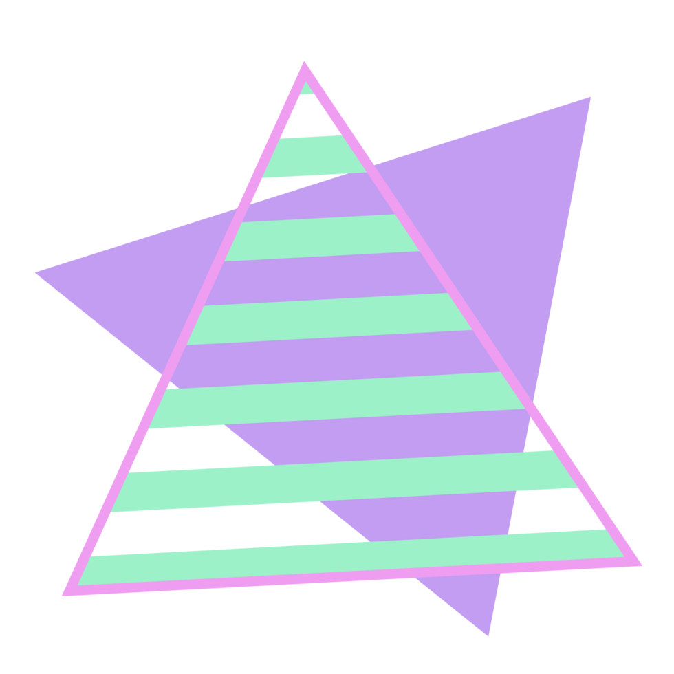 Abstract retro style 80s-90s geometric shapes png