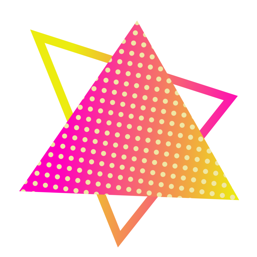 Abstract retro style 80s-90s geometric shapes png