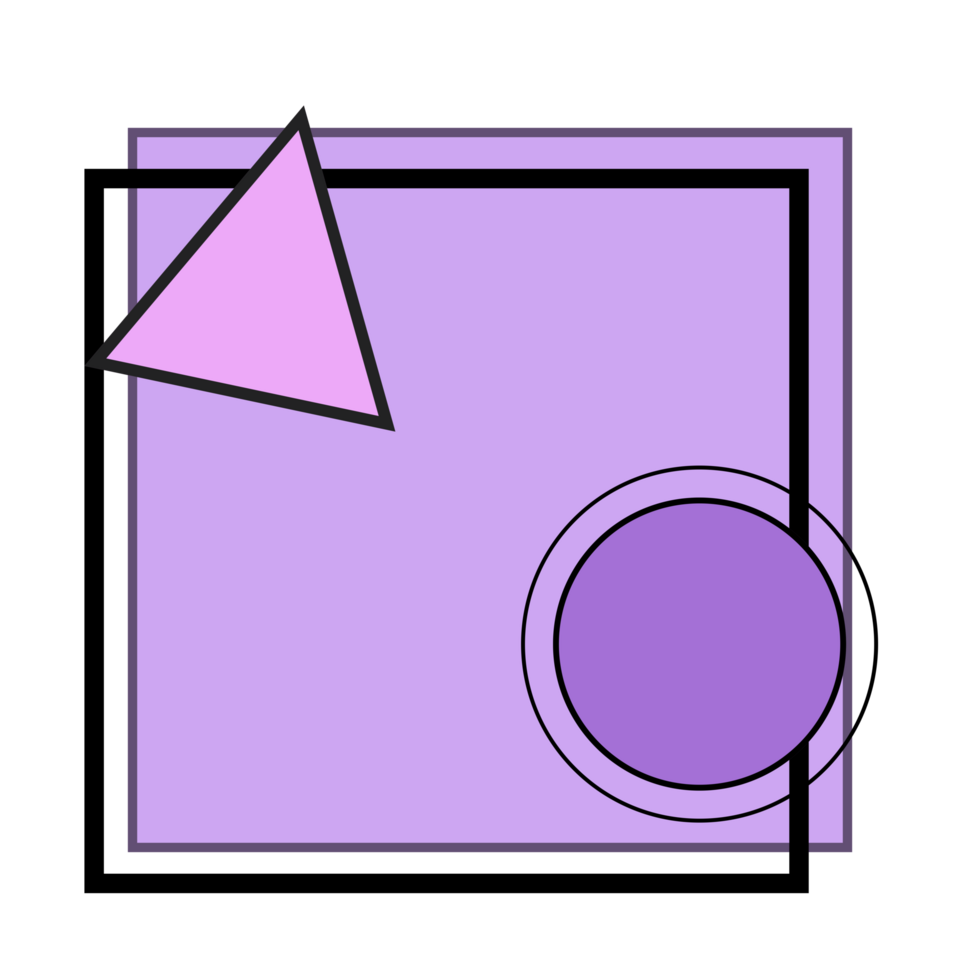 Abstract retro style 80s-90s geometric shapes png