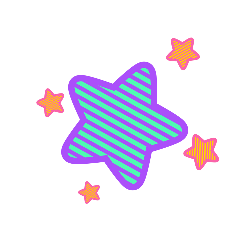 Abstract retro style 80s-90s geometric shapes png