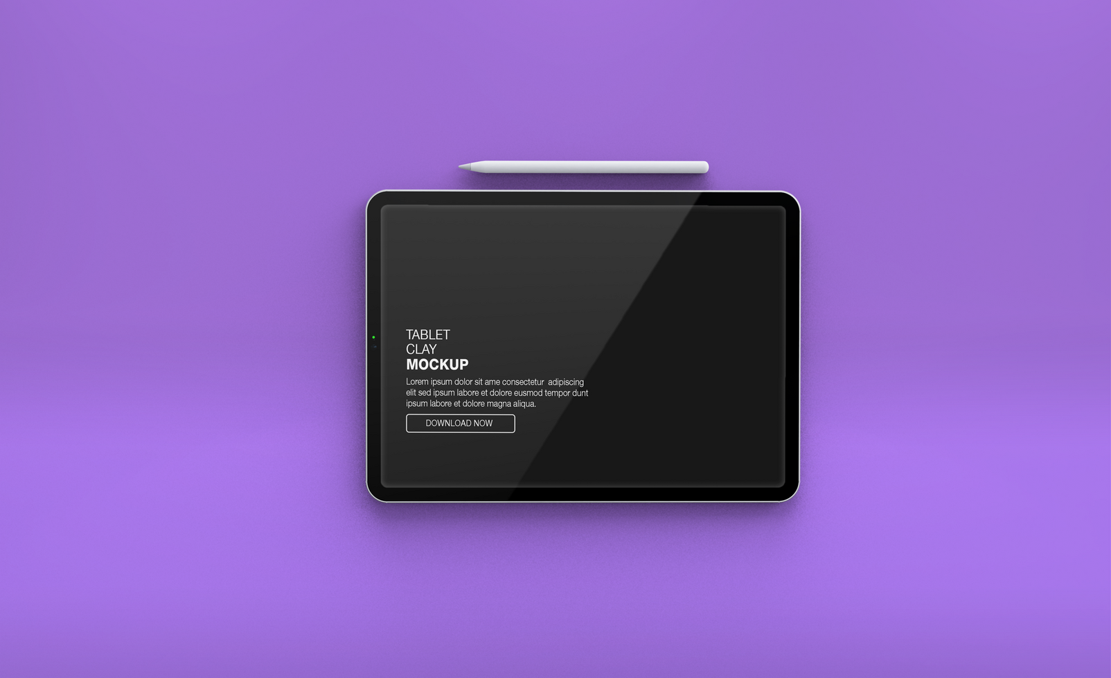 Realistic Tablet Mockup with Stylus on Purple Background psd