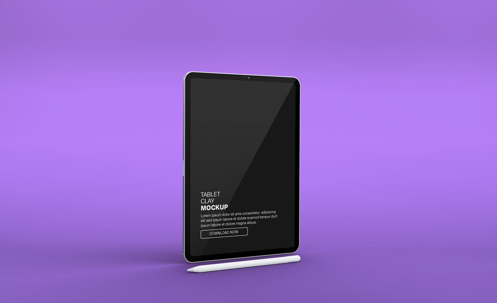Realistic Tablet Mockup with Stylus on Purple Background psd