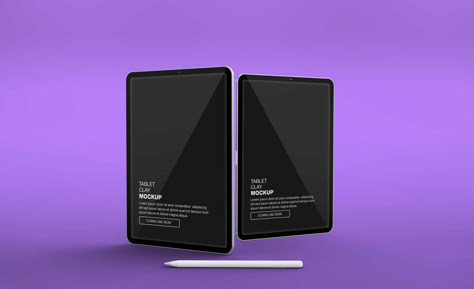 Realistic Tablet Mockup with Stylus on Purple Background psd