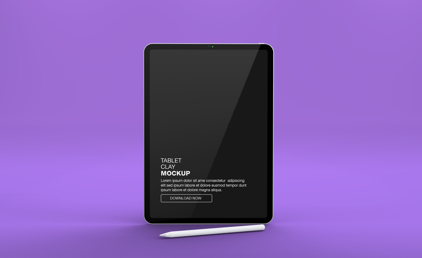 Realistic Tablet Mockup with Stylus on Purple Background psd