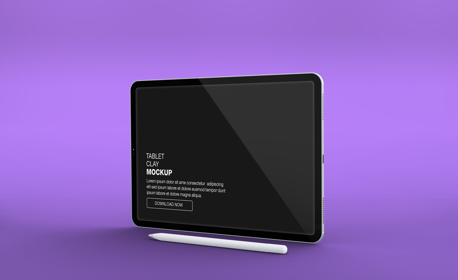 Realistic Tablet Mockup with Stylus on Purple Background psd