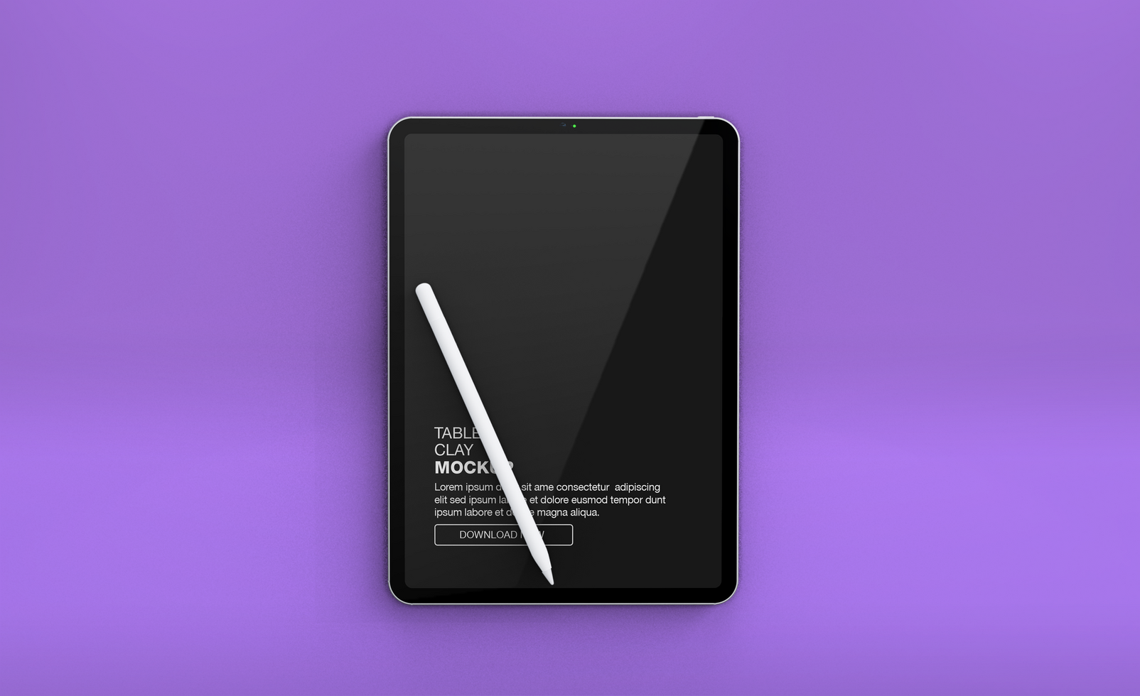 Tablet Mockup with Stylus on Purple Background psd