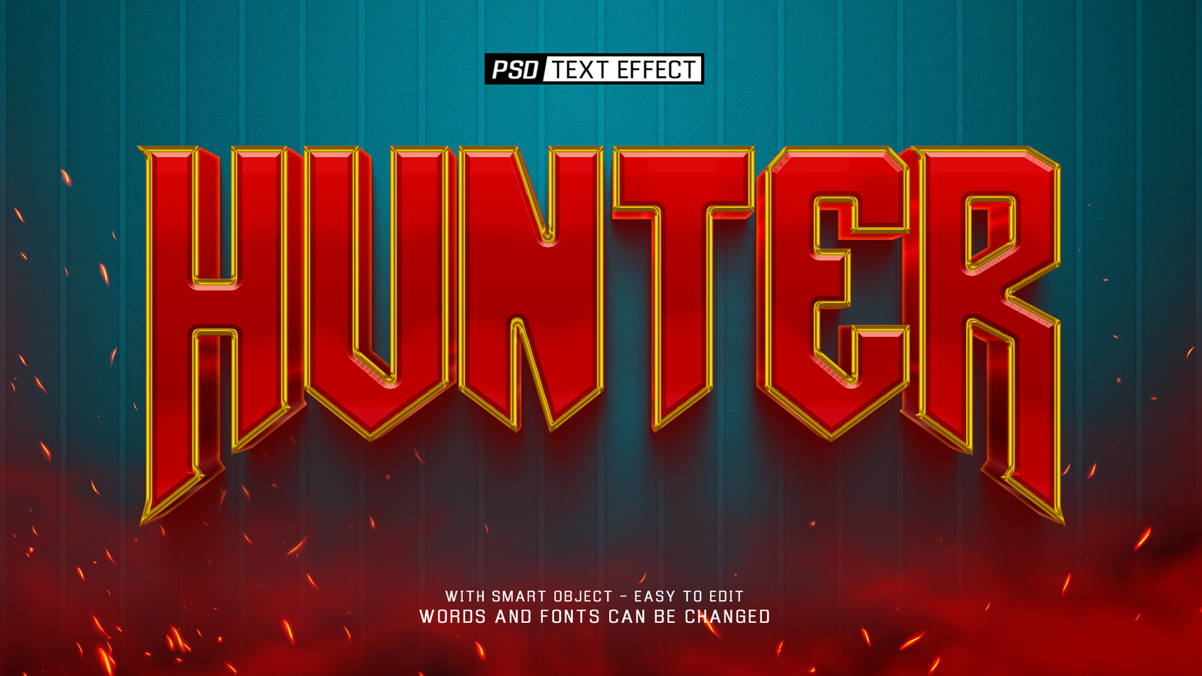 hunter text effect psd